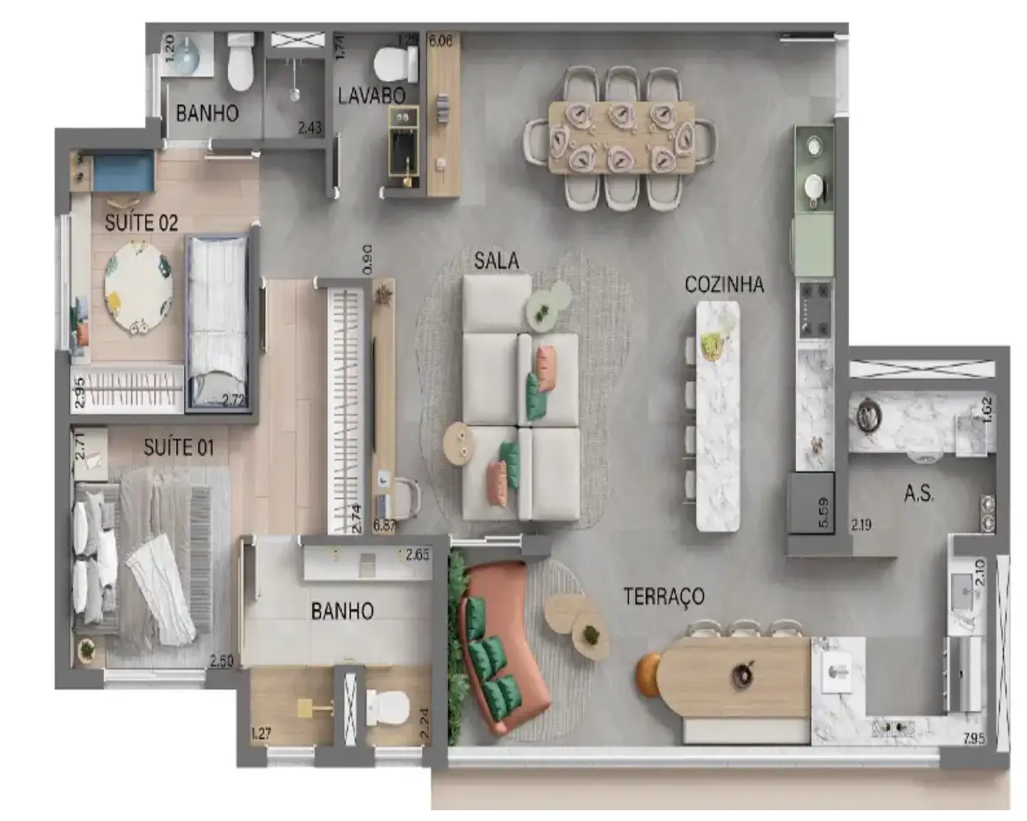 Living Ampliado 105m²